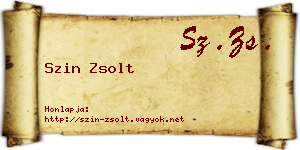 Szin Zsolt névjegykártya