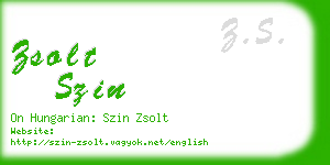 zsolt szin business card